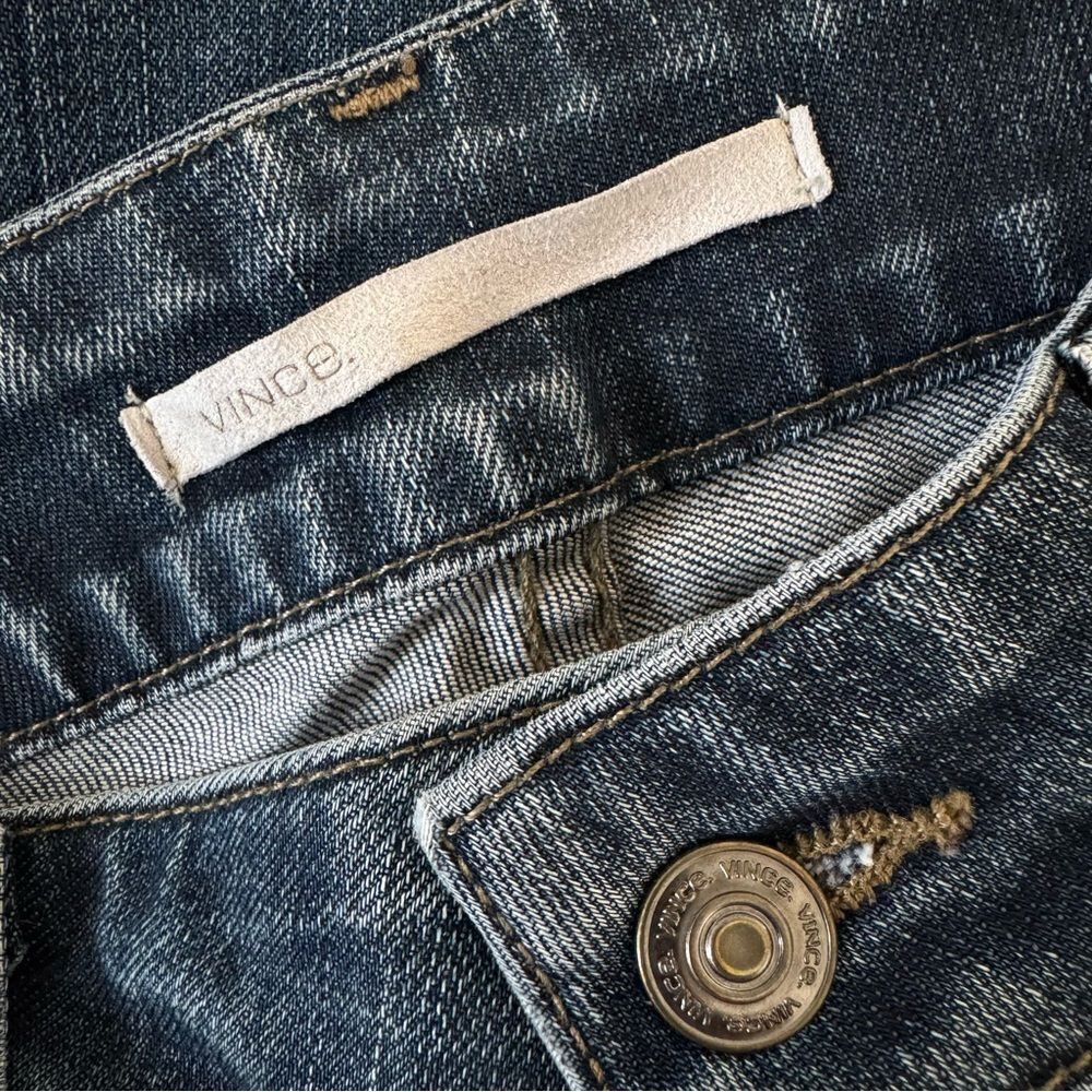 Vince Flare Low Rise Jeans in Mykonos Wash Distressed Size 28 - Picture 10 of 14